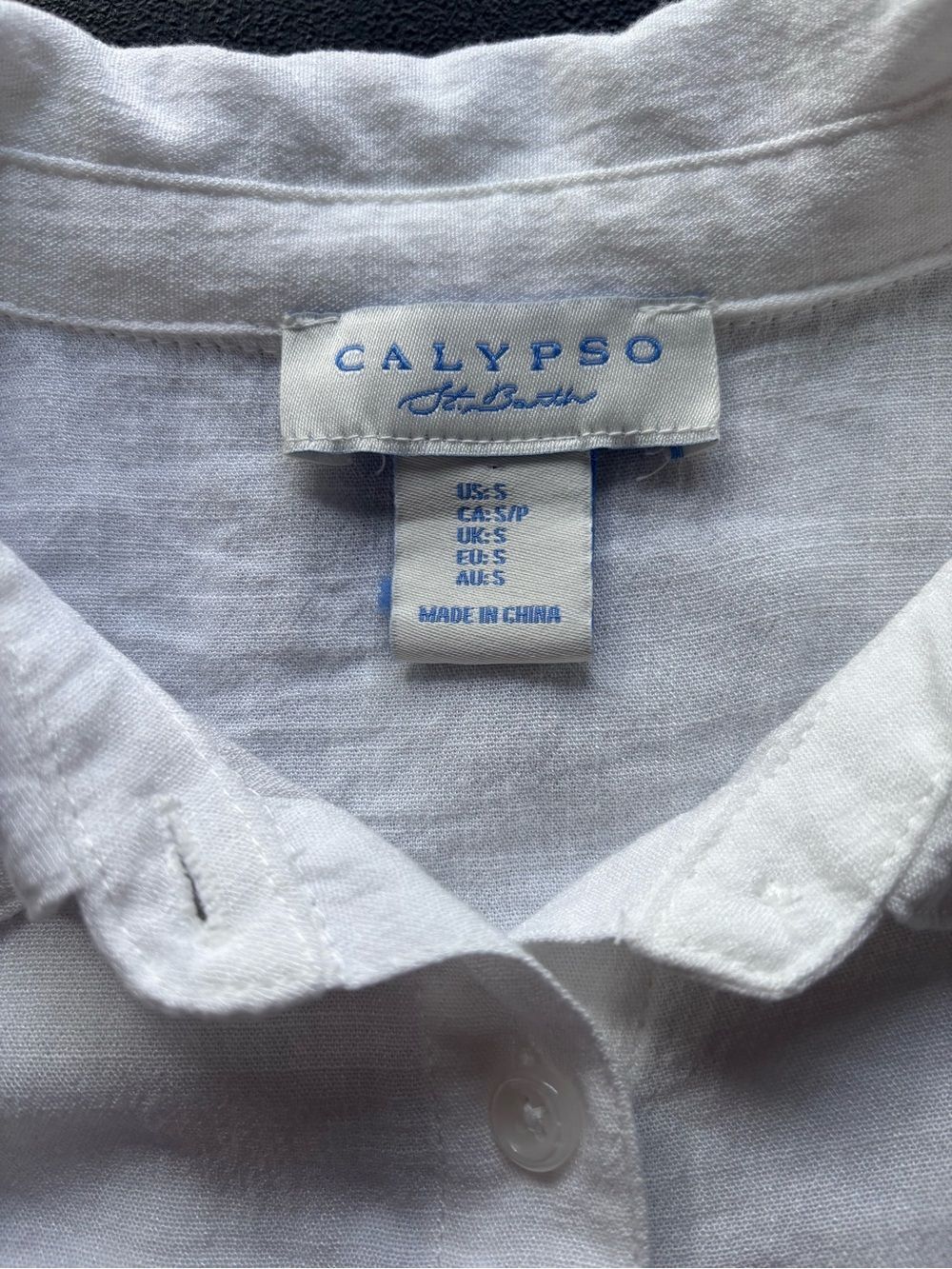 Calypso St. Barth White Embroidered Blouse Seashell Beachwear Small - Picture 5 of 9
